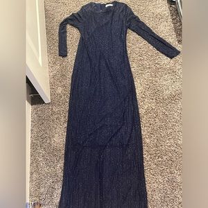 Blue and sparkling floor length dress, for nice occasions